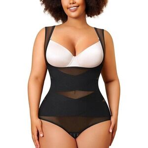 MSRP $25 Nebility Women's 4XL Black Plus Size Shapewear Bodysuit Tummy Control